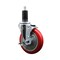 Service Caster 5'' Red Poly Swivel 1-1/4'' Expanding Stem Caster with Brake SCC-EX20S514-PPUB-RED-TLB-114 - alternate 1